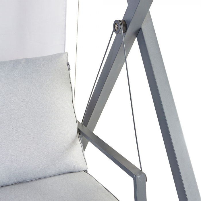 Balansoar gradina Naterial Odyseea, pentru 3 persoane, otel/textil, 213 x 155 x 189 cm, gri [5]