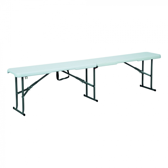 Banca gradina, pentru 2 persoane, pliabila, otel/plastic, 183 x 29 x 42 cm, alb [2]