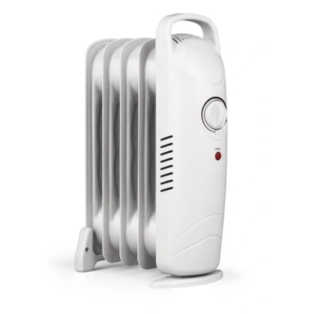 Calorifer Electric cu Ulei, Mini, 500W, 5 Elementi, Termostat Ajustabil, Alb, 5mp [2]