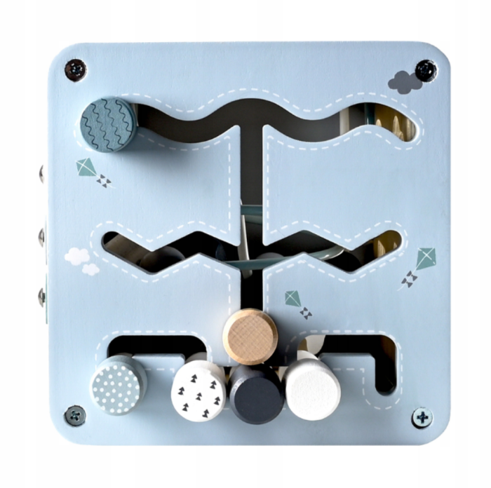 Cub educațional din lemn – jucărie senzorială și interactivă cu xilofon, labirint și sorter [4]