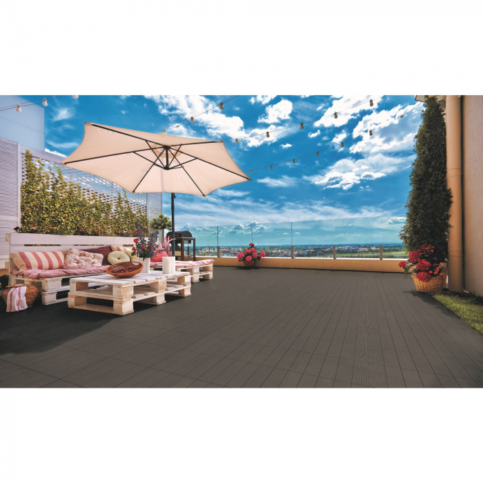 Dale WPC, 300 x 300 x 24 mm, negru (set 6 buc) [2]