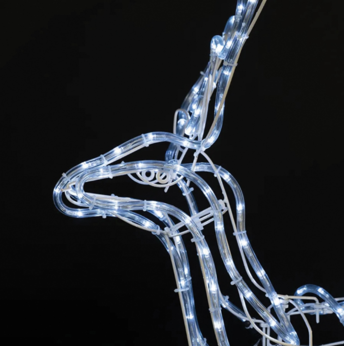 Decorațiune LED în formă de ren cu cap mobil, 90 × 80 cm, 216 LED-uri, 8 moduri de iluminare, IP44, [5]