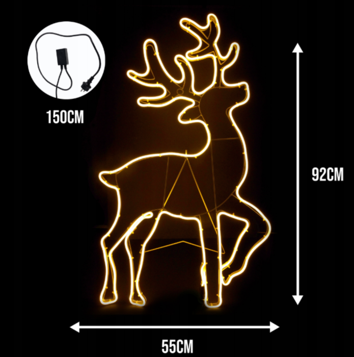 Decorațiune LED tip neon – Ren, 55x92 cm, 672 LED-uri alb cald, IP44, 8 moduri de iluminare [2]