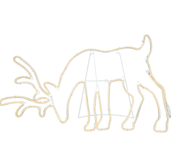 Decorațiune LED tip neon – Ren de Crăciun, 100 × 52 cm, 8 moduri de iluminare, alb cald, IP44 [2]