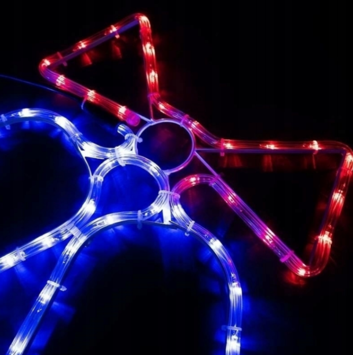 Decorațiune luminoasă LED în formă de clopoței cu fundă, albastru/roșu, 72 LED-uri, 60x48 cm, IP44 [4]