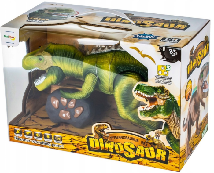 Dinozaur cu telecomanda, lumini LED, sunete și mișcări realiste, Tyranozaur [5]