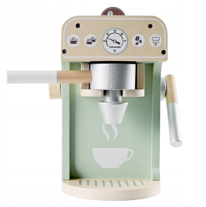 Espressor de cafea din lemn pentru copii, set complet cu accesorii – jucărie educativă [6]