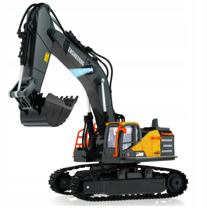 Excavator cu telecomandă RC, 640° rotație, șenile, acumulator reîncărcabil și cablu USB, 32 cm [3]