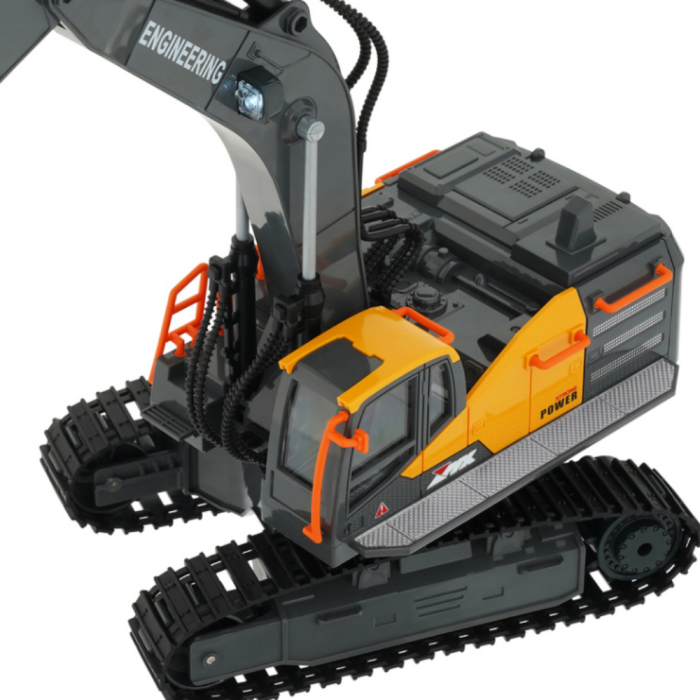 Excavator cu telecomandă RC, 640° rotație, șenile, acumulator reîncărcabil și cablu USB, 32 cm [5]