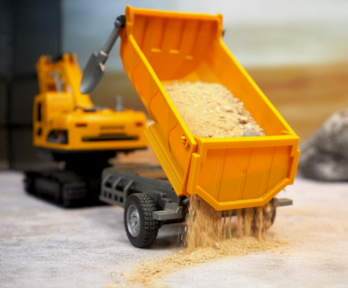 Excavator și basculantă cu efecte de lumină și fum, acumulator și telecomandă [3]