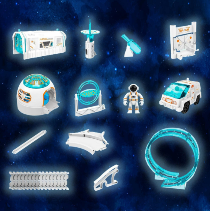 Exploratori ai galaxiei – Circuit spațial cu vehicul electric și figurine de astronauți 205 piese [4]