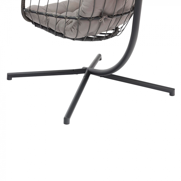 Fotoliu suspendat PRESTIGE, pentru o persoana, otel/textil, 196 x 95 x 95 cm, gri [6]
