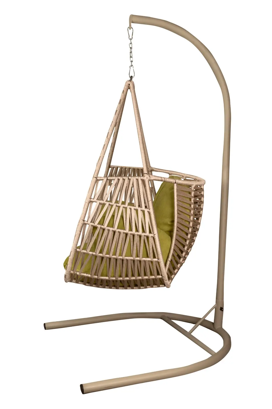 Fotoliu suspendat tip leagan PRESTIGE, crem, macrame, 116 x 198 x 108 cm [4]