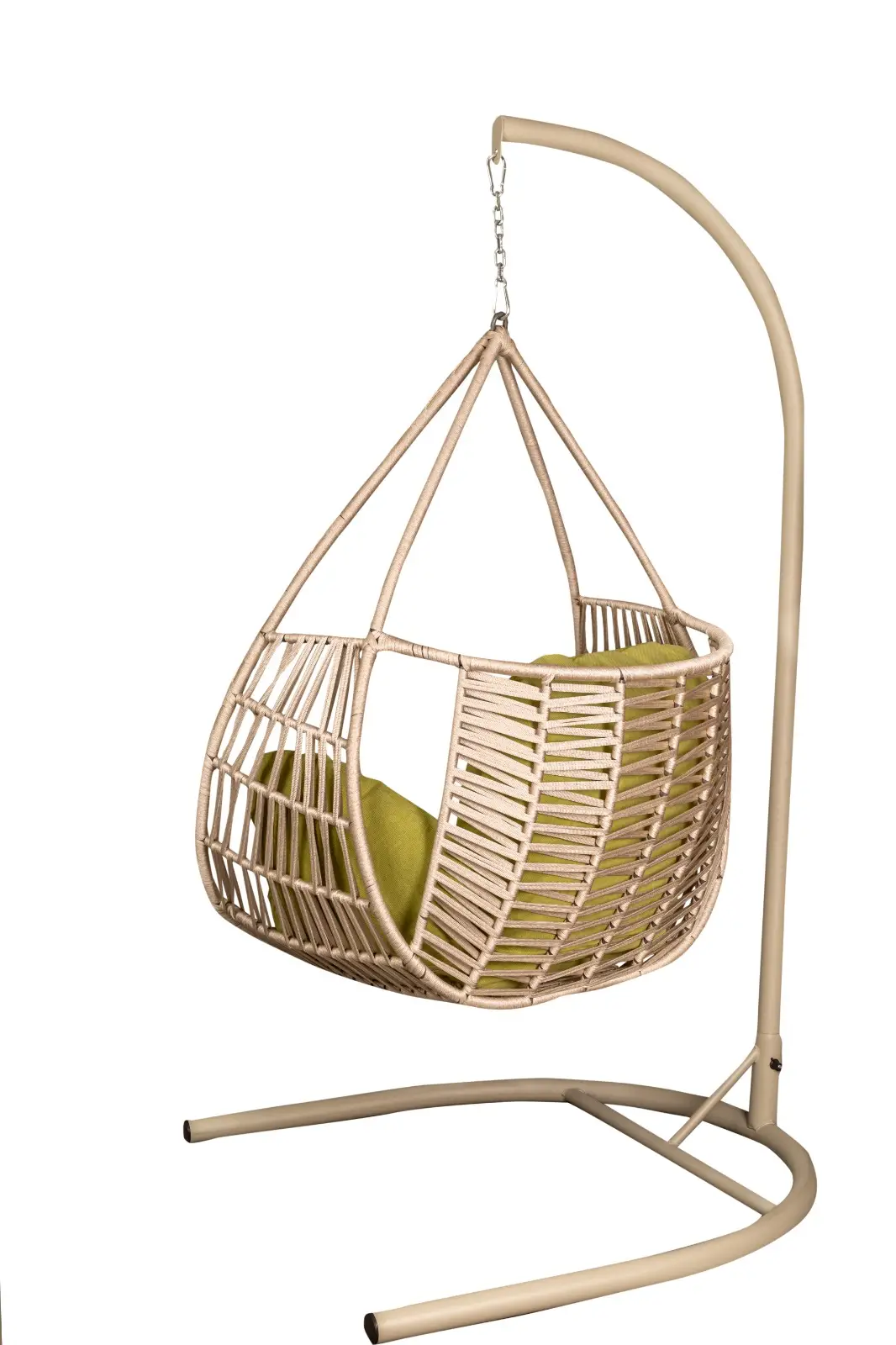 Fotoliu suspendat tip leagan PRESTIGE, crem, macrame, 116 x 198 x 108 cm [3]
