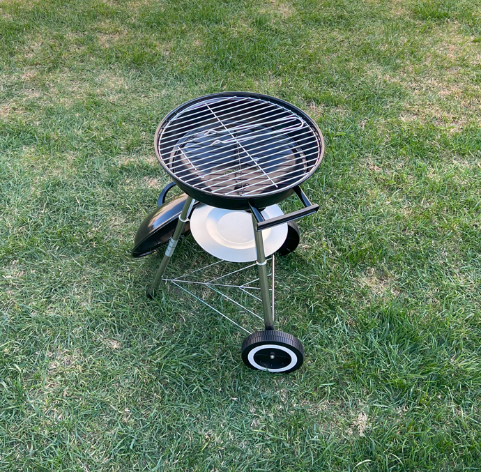 Gratar pe carbuni de gradina cu capac, Kettle, Otel, 40 cm, Negru [5]