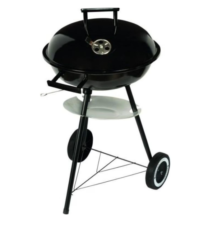 Gratar pe carbuni de gradina cu capac, Kettle, Otel, 40 cm, Negru [1]
