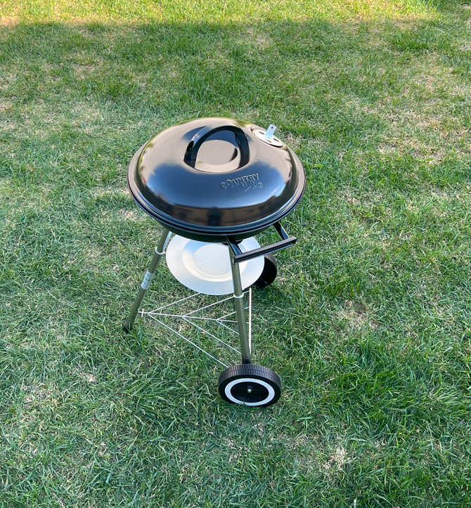 Gratar pe carbuni de gradina cu capac, Kettle, Otel, 40 cm, Negru [4]