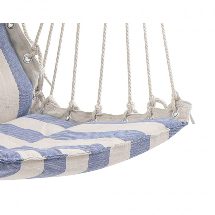 Hamac tip scaun, textil, 90 x 110 cm, alb/albastru [2]