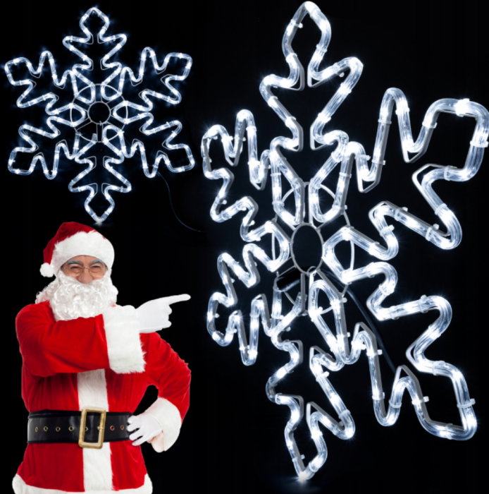 Instalație luminoasă de exterior – Fulg de nea LED, 55 cm, 120 LED-uri albe reci, IP44 [1]