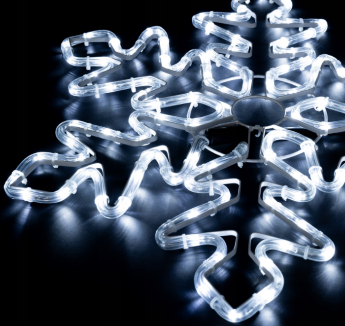 Instalație luminoasă de exterior – Fulg de nea LED, 55 cm, 120 LED-uri albe reci, IP44 [6]