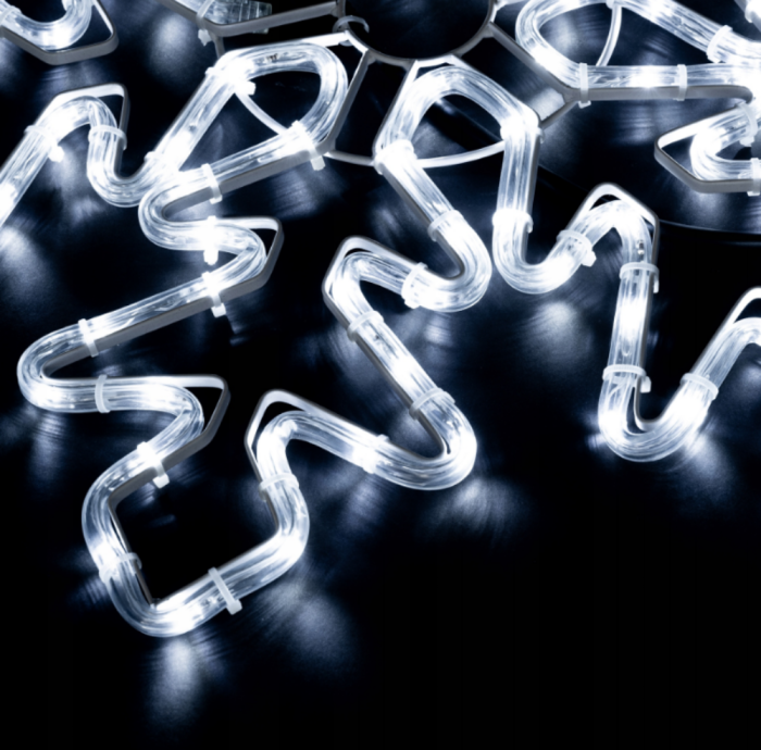 Instalație luminoasă de exterior – Fulg de nea LED, 55 cm, 120 LED-uri albe reci, IP44 [5]