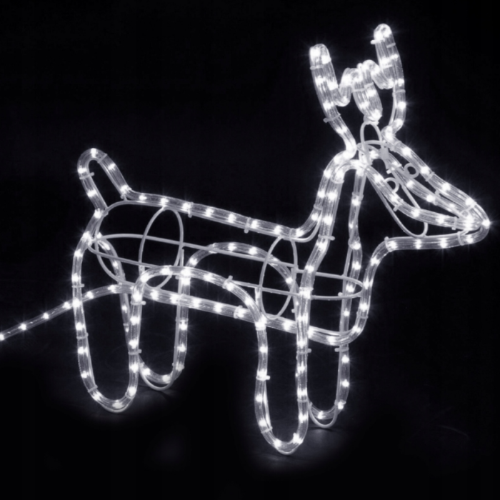 Lămpi exterioare de Crăciun – Ren cu Sanie, 160 LED-uri, 120 cm, lumină alb rece, IP44 [3]