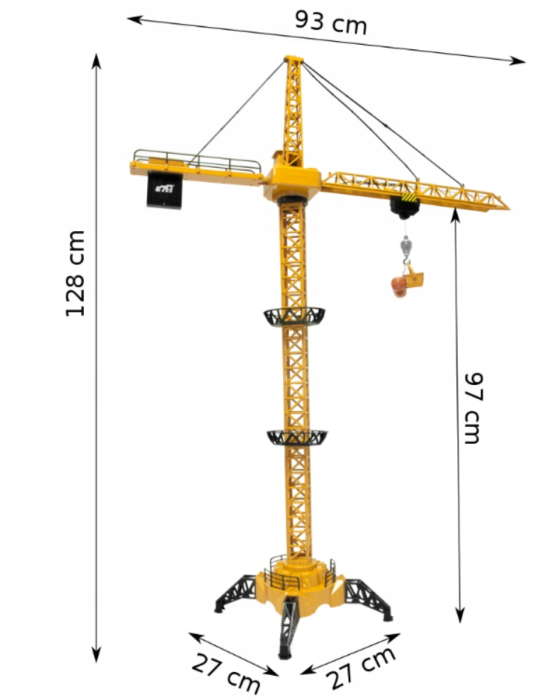 Macara cu telecomandă, sunete și lumini, 128 cm, cu accesorii și cască de constructor CADOU [4]