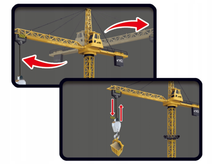 Macara cu telecomandă, sunete și lumini, 128 cm, cu accesorii și cască de constructor CADOU [7]