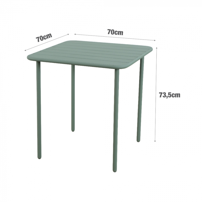 Masa de gradina, pentru 4 persoane, otel, 70 x 70 x 73.5 cm, verde [6]