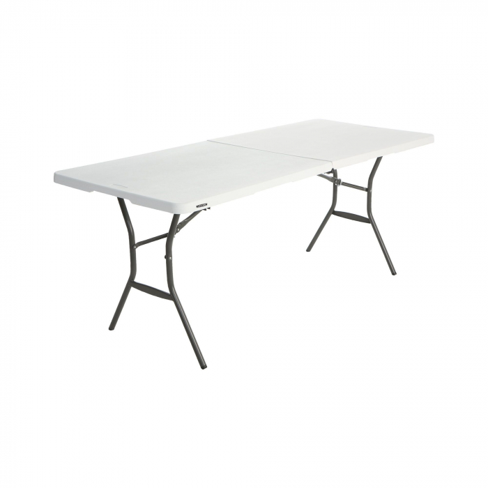 Masa gradina pentru 8 persoane, pliabila, aluminiu/plastic, 183 x 76 x 74 cm, alb [1]