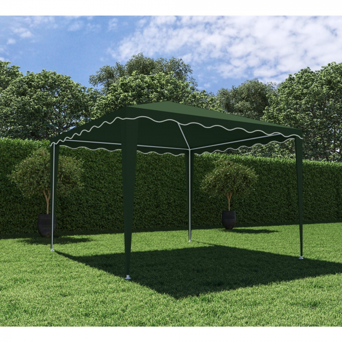 Pavilion gradina, otel/poliester, 295 x 295 cm, H 250 cm, verde [2]