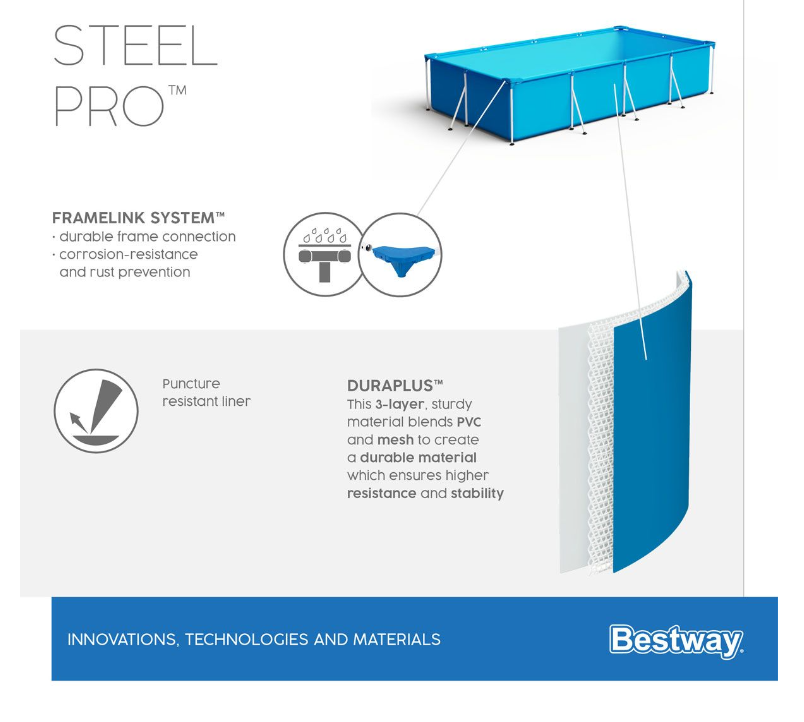 Piscina cadru metalic Bestway, 400x211x81 cm, 5.700 litri, cu pompa de filtrare inclusa, debit pompa 1249 l/h, albastru [7]