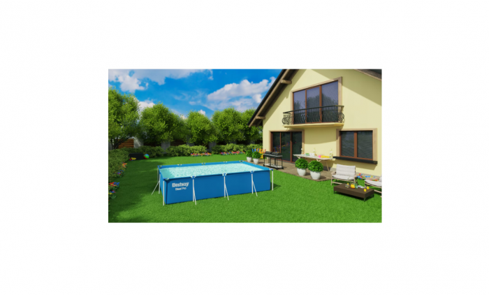 Piscina cadru metalic Bestway, 400x211x81 cm, 5.700 litri, cu pompa de filtrare inclusa si prelata de acoperire, albastru [7]