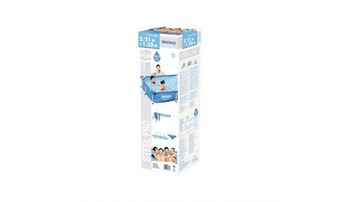 Piscina cu cadru metalic Bestway, 221x150x43 cm, 1.200 litri, albaastru [4]