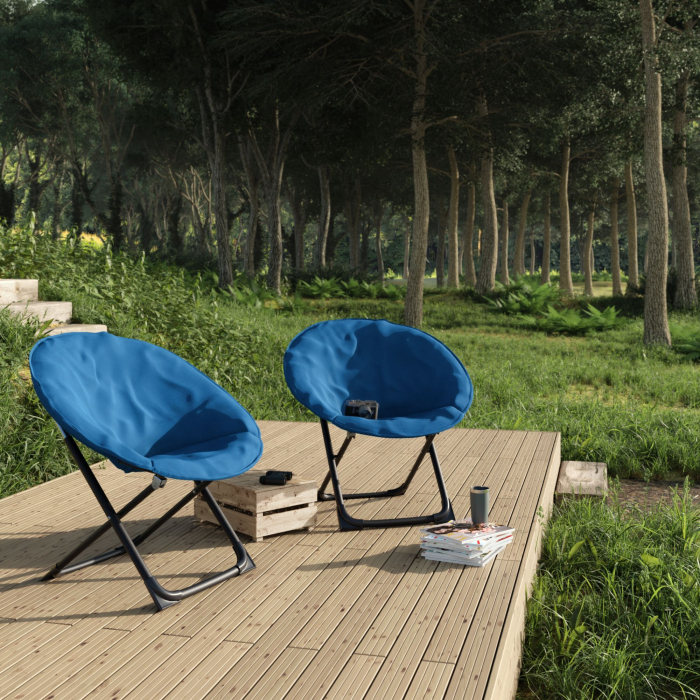 Scaun gradina PRESTIGE II, pliabil, otel/textil, albastru [8]