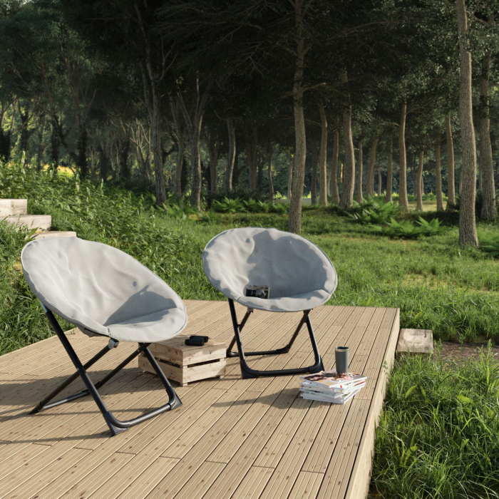 Scaun gradina PRESTIGE II, pliabil, otel/textil, bej [9]