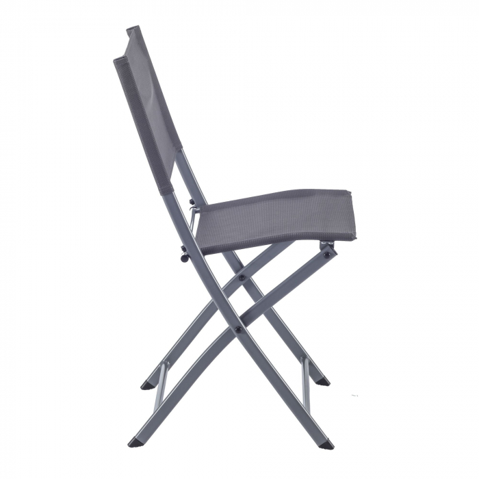 Scaun pliabil, aluminiu/textilen, gri inchis [4]
