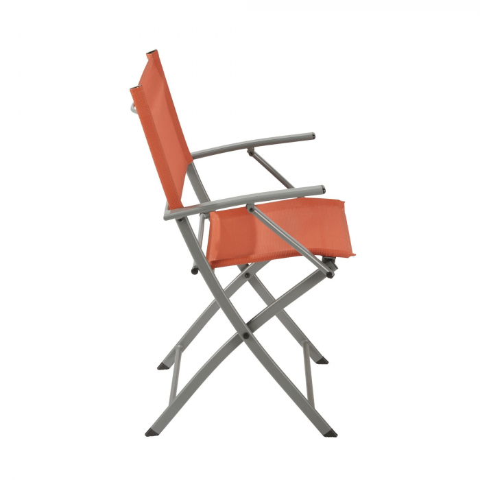 Scaun pliabil cu cotiere, aluminiu/textilen, portocaliu [2]