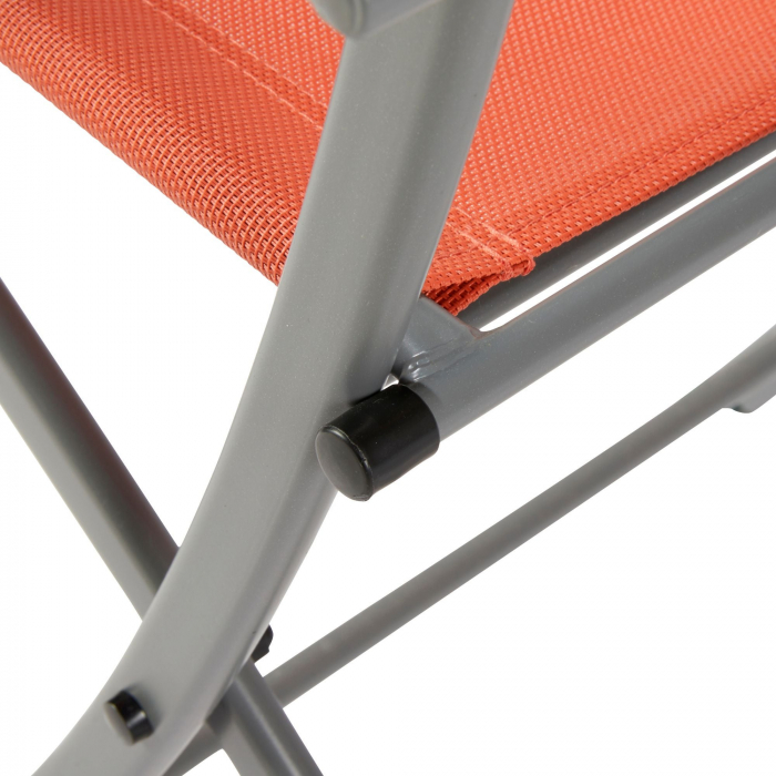 Scaun pliabil cu cotiere, aluminiu/textilen, portocaliu [4]