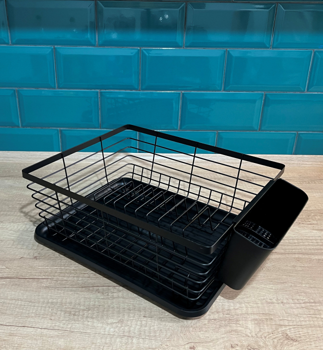 Scurgator de vase, compact, include suport tacamuri, 36 x 30 x14,5 cm, negru [2]