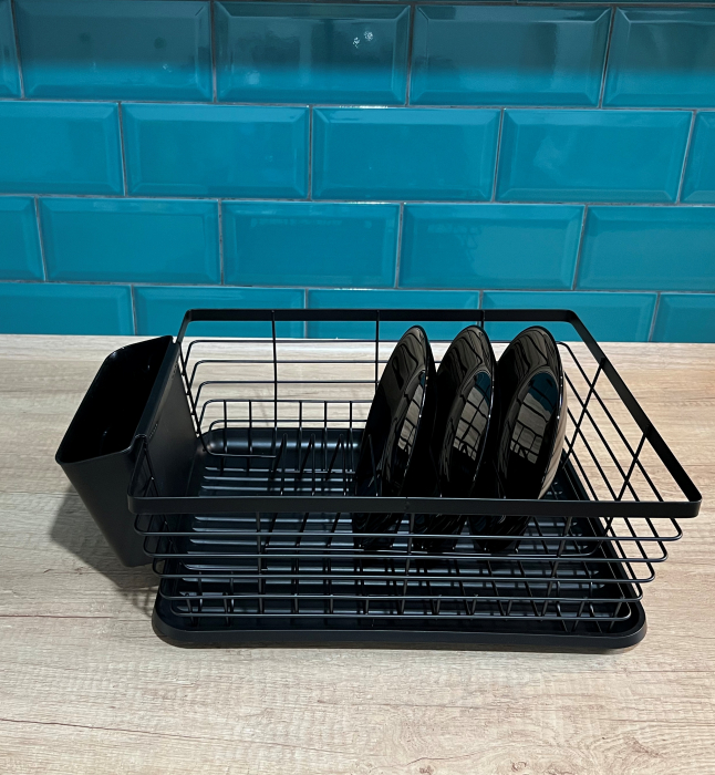 Scurgator de vase, compact, include suport tacamuri, 36 x 30 x14,5 cm, negru [3]