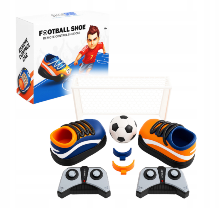 Set mașinuțe cu telecomandă RC – Autodrom pentru 2 jucători, cu porți, minge și baterii incluse [3]