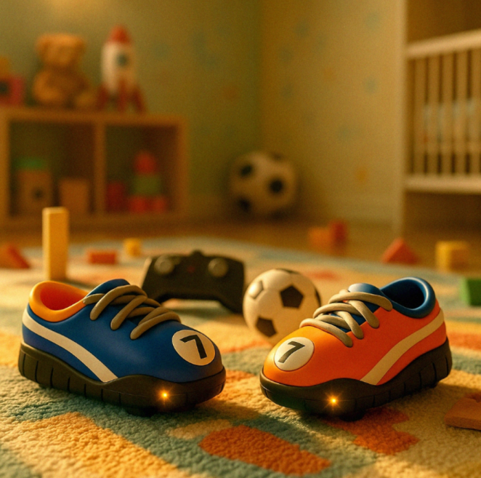 Set mașinuțe cu telecomandă RC – Autodrom pentru 2 jucători, cu porți, minge și baterii incluse [10]