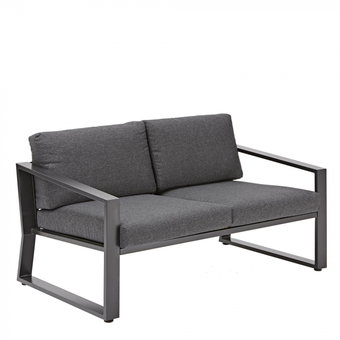 Set mobilier gradina, pentru 4 persoane, aluminiu/textil, gri [2]