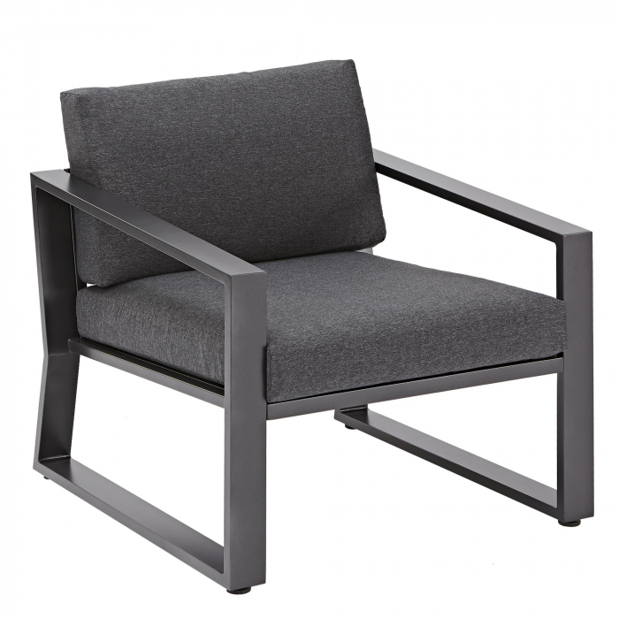 Set mobilier gradina, pentru 4 persoane, aluminiu/textil, gri [4]