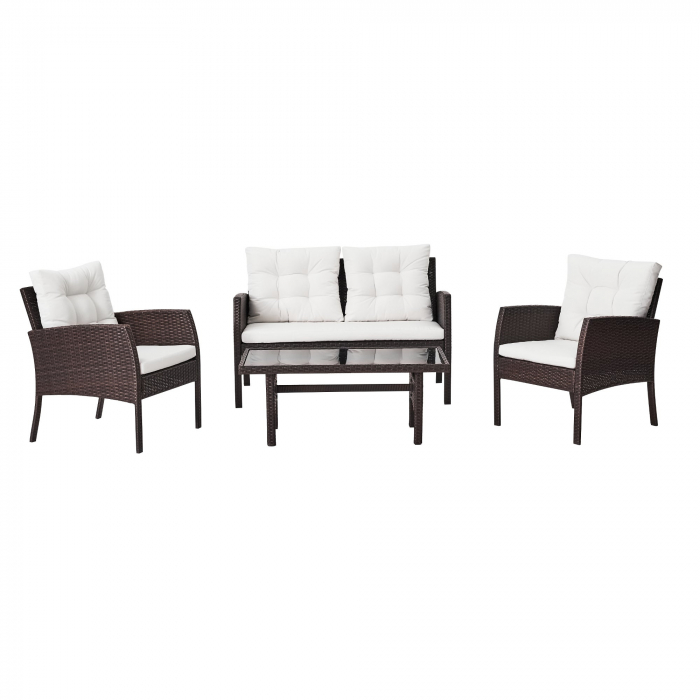 Set mobilier gradina, pentru 4 persoane, maro [1]