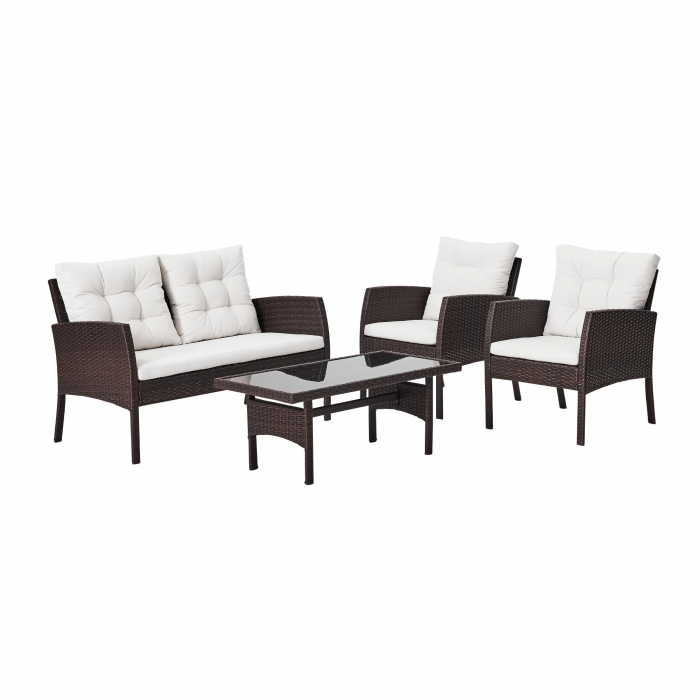 Set mobilier gradina, pentru 4 persoane, maro [3]
