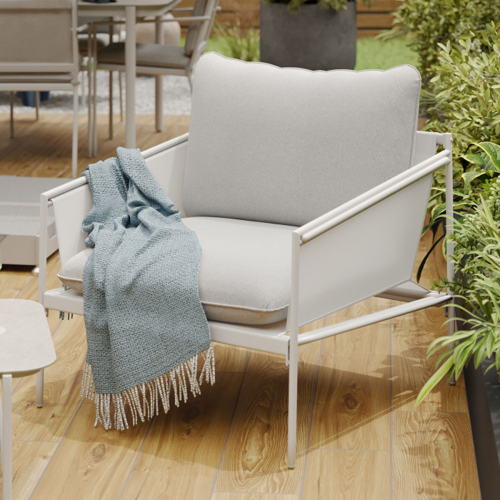 Set mobilier gradina PRESTIGE, pentru 4 persoane, otel/poliester, bej [8]
