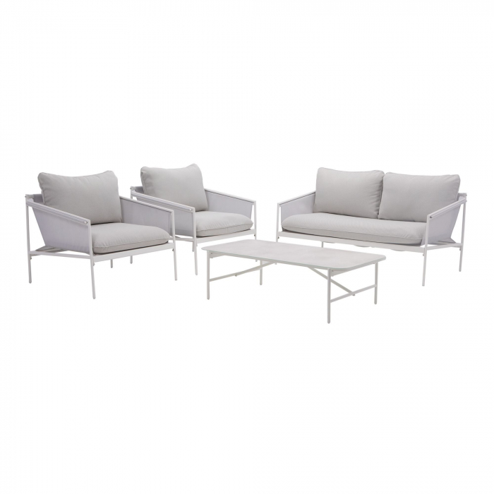 Set mobilier gradina PRESTIGE, pentru 4 persoane, otel/poliester, bej [5]