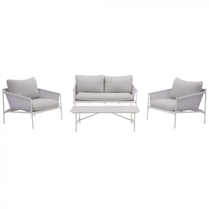 Set mobilier gradina PRESTIGE, pentru 4 persoane, otel/poliester, bej [1]